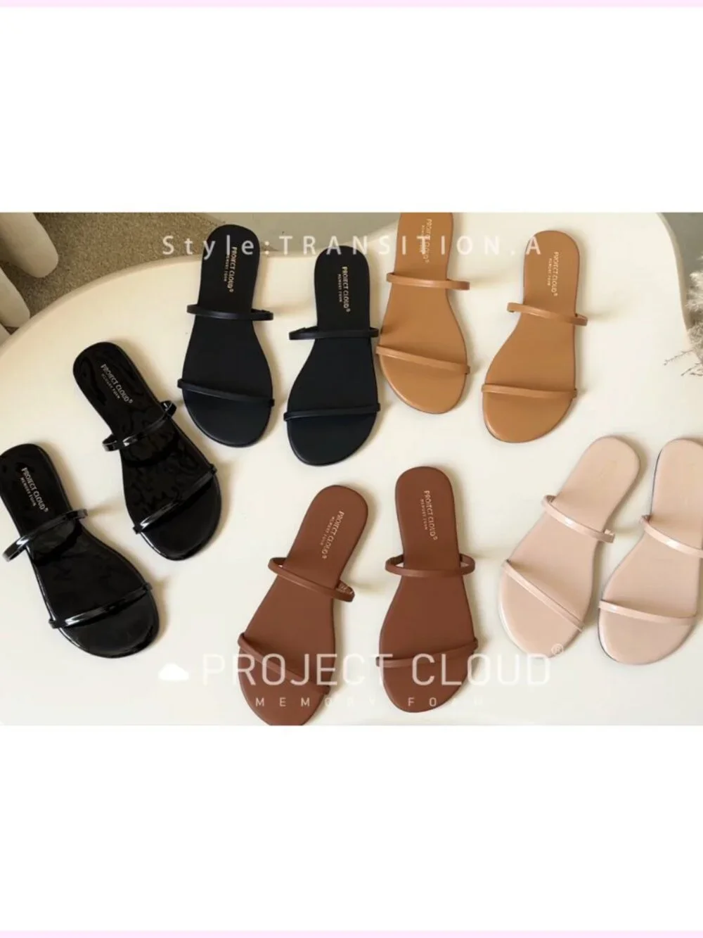 Memory Foam Insole Eco-Crafted Leather Double Strap Slide Sandals